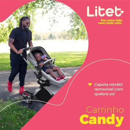 Carrinho Passeio Moisés 0-15 Kg Candy Titanium Litet BB185A