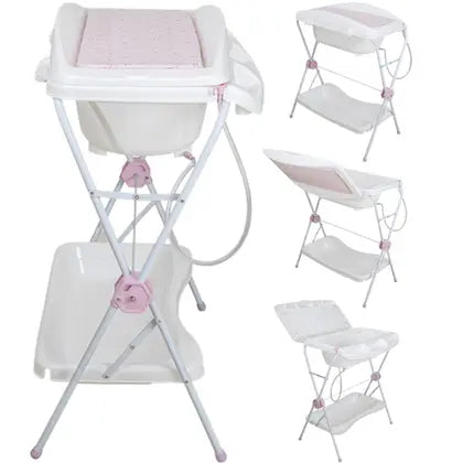 Banheira de Bebe Desmontavel com Trocador Kiddo Shower Rosa
