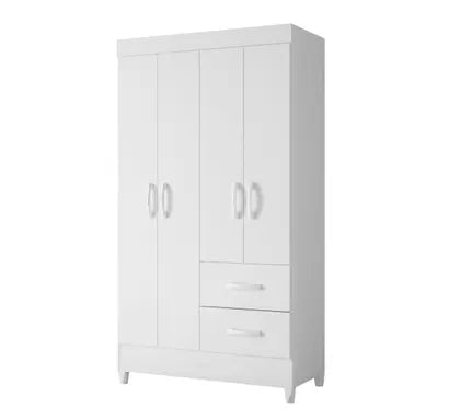 Quarto de Bebê Completo com Guarda-Roupa 3 Portas, Cômoda e Berço com Rodinhas Branco Moderno, Seguro e Funcional Quartinho do Bebê Com Colchão - N&E Loja