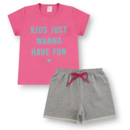 Kit 4 Conjunto Verão Básico Infantil Juvenil Feminino Blusinha e Shorts em Algodão + Cotton Roupa Menina Tamanhos 10-14 - LUMARI KIDS