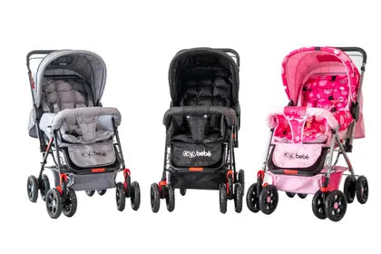 Carrinho De Bebê Passeio Vira Berço Com Alça Reversível Menino Menina - Kk Bebe