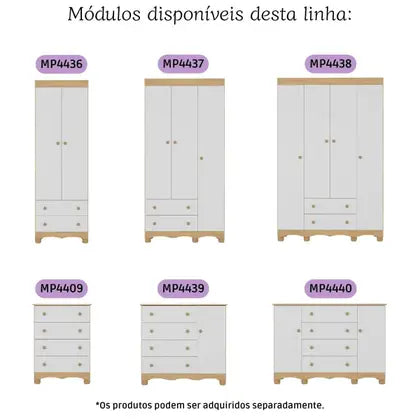 Quarto de Bebê Completo com Berço Americano 3 em 1 Colchão Incluso Dengo Multimóveis MP4600