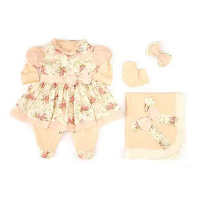 Kit Saída Maternidade Conjunto Menina Charmosinha Luxo 05 Peças 100% Algodão - Amora Amor Enxovais