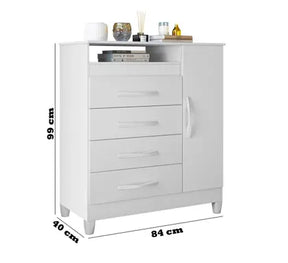 Quarto de Bebê Completo com Guarda-Roupa 3 Portas, Cômoda e Berço com Rodinhas Branco Moderno, Seguro e Funcional Quartinho do Bebê Com Colchão - N&E Loja