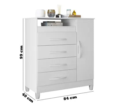 Quarto de Bebê Completo com Guarda-Roupa 3 Portas, Cômoda e Berço com Rodinhas Branco Moderno, Seguro e Funcional Quartinho do Bebê Com Colchão - N&E Loja