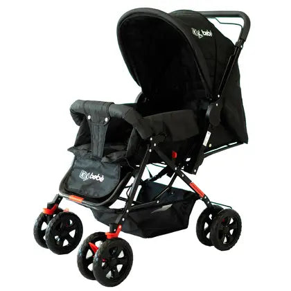 Carrinho De Bebê Passeio Vira Berço Com Alça Frente E Trás Com Bolso e Porta Treco - KK BEBE