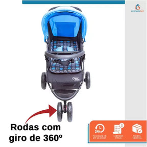 Carrinho de Bebê Passeio Infantil Urban Passeio 3 Rodas Grandes Triciclo - Baby Style