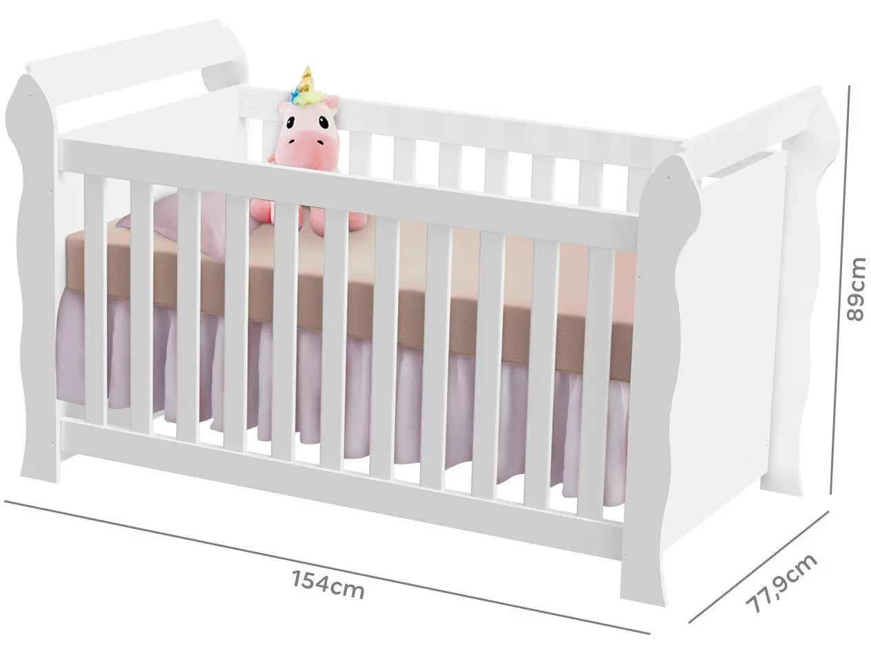 Quarto de Bebê Completo com Berço + Guarda-Roupa - e Cômoda Carolina Baby Maria