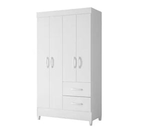 Quarto de Bebê Completo com Guarda-Roupa 3 Portas, Cômoda e Berço com Rodinhas Branco Moderno, Seguro e Funcional Quartinho do Bebê Com Colchão - N&E Loja