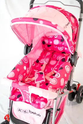 Carrinho De Bebê Passeio Vira Berço Com Alça Reversível Menino Menina - Kk Bebe