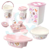 Kit Banho Cesto,lixeira,saboneteira,balde,bacia,kit higiene,banheira 21 Bichinhos petit - PLASUTIL