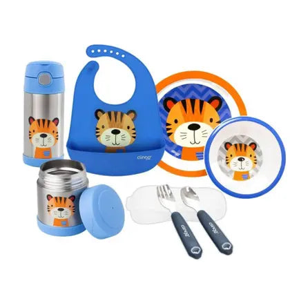 Kit Alimentação Infantil Completo Tigre com Térmicos - CLINGO