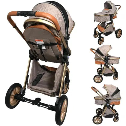 Carrinho de Bebe Moises Passear Baby Ares Plus 3 em 1 Marrom