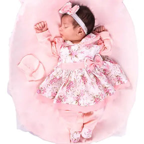 Kit Saída Maternidade Conjunto Menina Charmosinha Luxo 05 Peças 100% Algodão - Amora Amor Enxovais