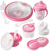 Kit Prato Infantil Térmico, Tigela, Dosador, Pote Papinha, Copo Trio e Porta Chupeta Bailarina - Plasútil