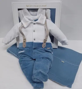 Kit Saída Maternidade Bebê Menino Plush Luxo Paraiso 17742 - Paraíso Cor Azul