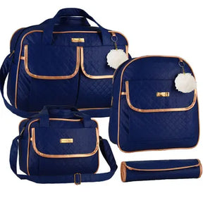 Kit Bolsa Maternidade com Mochila Menino - Cor Azul Marinho - Bambinelli