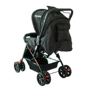 Carrinho De Bebê Passeio Vira Berço Com Alça Frente E Trás Com Bolso e Porta Treco - KK BEBE