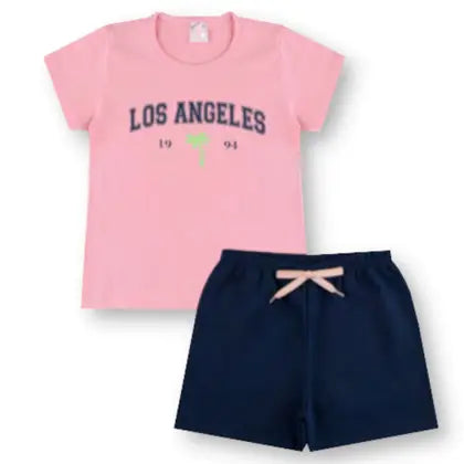 Kit 4 Conjunto Verão Básico Infantil Juvenil Feminino Blusinha e Shorts em Algodão + Cotton Roupa Menina Tamanhos 10-14 - LUMARI KIDS