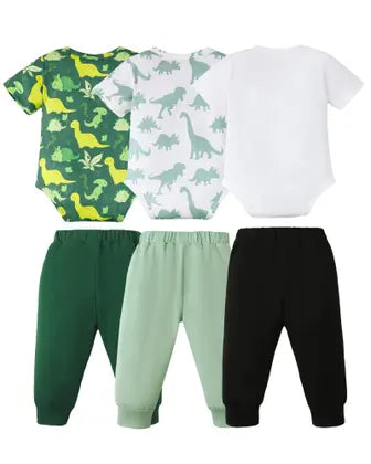 Conjunto de roupas para bebês NZRVAWS 3-6M de algodão, 6 peças