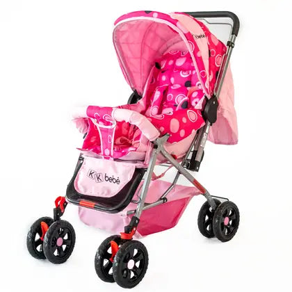 Carrinho De Bebê Passeio Vira Berço Com Alça Reversível Menino Menina - Kk Bebe