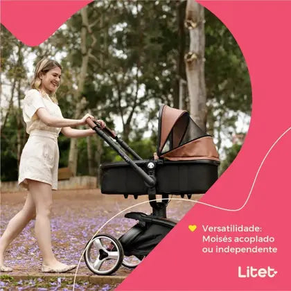 Carrinho Passeio Moisés 0-15 Kg Candy Titanium Litet BB185A
