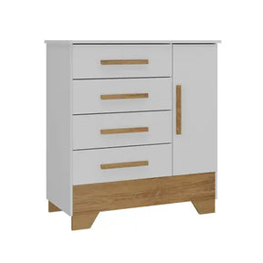 Quarto Infantil Completo Guarda Roupa 4 Portas 2 Gavetas com Cômoda Liz Espresso Móveis