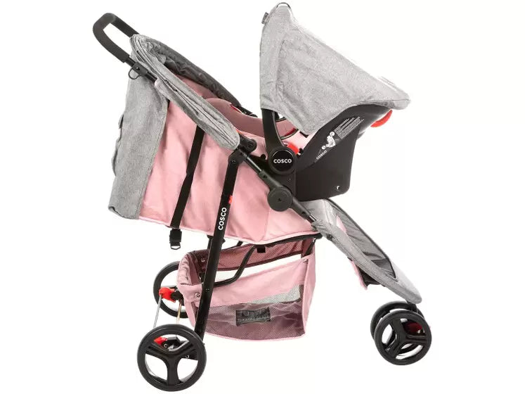 Carrinho de Bebê com Bebê Conforto Cosco - Travel System Jetty 3 Rodas 0 a 15kg