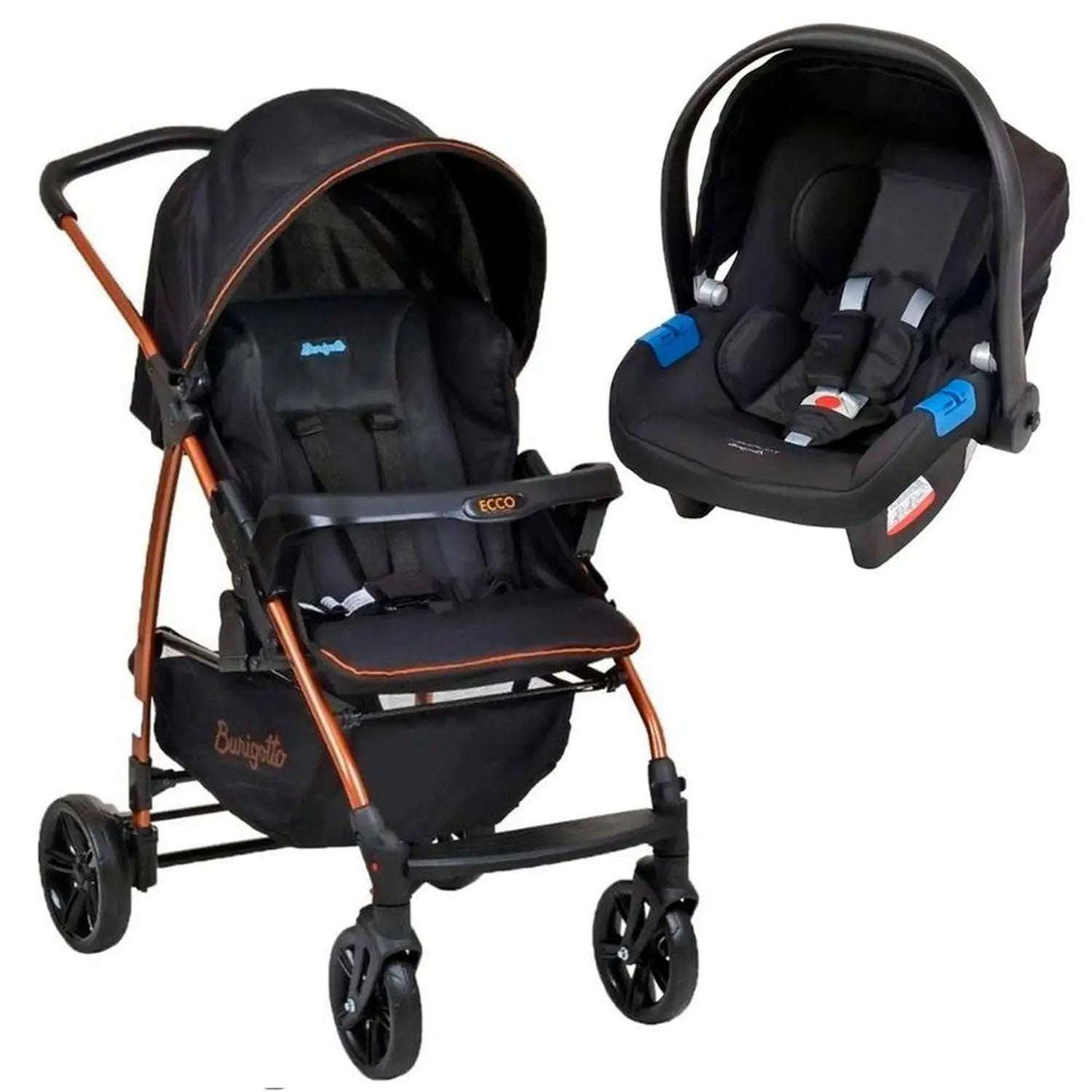 Carrinho travel system ecco + bebe conforto e base - burigotto - BURIGOTTO