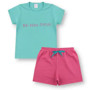 Kit 4 Conjunto Verão Básico Infantil Juvenil Feminino Blusinha e Shorts em Algodão + Cotton Roupa Menina Tamanhos 10-14 - LUMARI KIDS