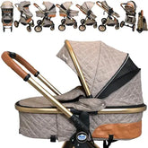 Carrinho de Bebe Moises Passear Baby Ares Plus 3 em 1 Marrom