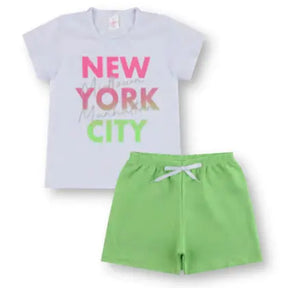 Kit 4 Conjunto Verão Básico Infantil Juvenil Feminino Blusinha e Shorts em Algodão + Cotton Roupa Menina Tamanhos 10-14 - LUMARI KIDS